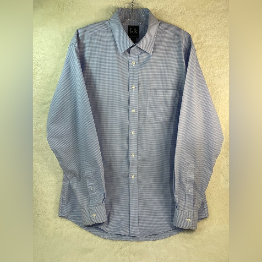 Jos. A. Bank Traveler Men's Blue Checkered Shirt